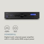 AUNA AMP-CD608 DAB, HiFi stereo ojačevalnik, 4 x 100 W, RMS, DAB + BT, optični vhod, daljinski upravljalnik - Image 5