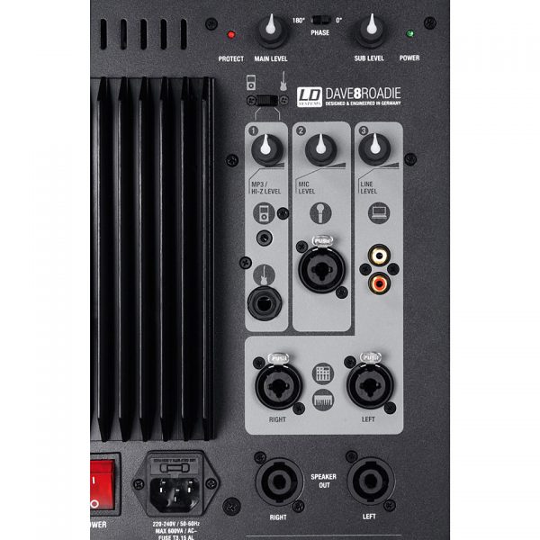 LD Systems DAVE 8 ROADIE Prenosni aktivni PA sistem s 3-kanalno mešalno mizo - Image 5