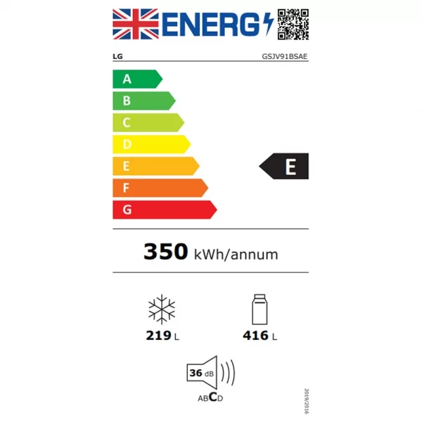 LG GSJV91BSAE Side by Side hladilnik, 635 L, M: 179 cm, Total No Frost, razpršilnik za vodo, držalo za steklenice, E energijski razred, srebrne barve - Image 9