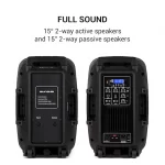 Combo 2 par , PA zvočnika, aktivni in pasivni, do 800 W, bluetooth, črna barva - Image 7