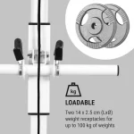 KLARFIT Hangman, naprava za vadbo, Stenska montaža, 100kg 2,5m kabel, palica za triceps, bela barva - Image 6