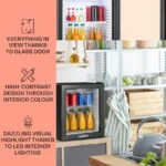 Klarstein MKS-13 minibar, 30 litrov, razred F, črn, steklen - Image 8