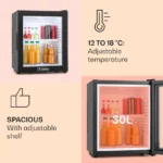 Klarstein MKS-13 minibar, 30 litrov, razred F, črn, steklen - Image 7