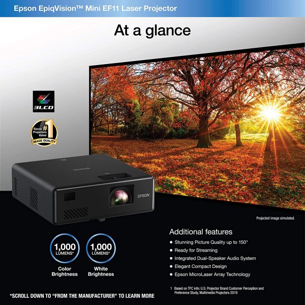 EPSON EF-11 laser Full HD projektor - EpiqVision Mini, 1000 lumen
