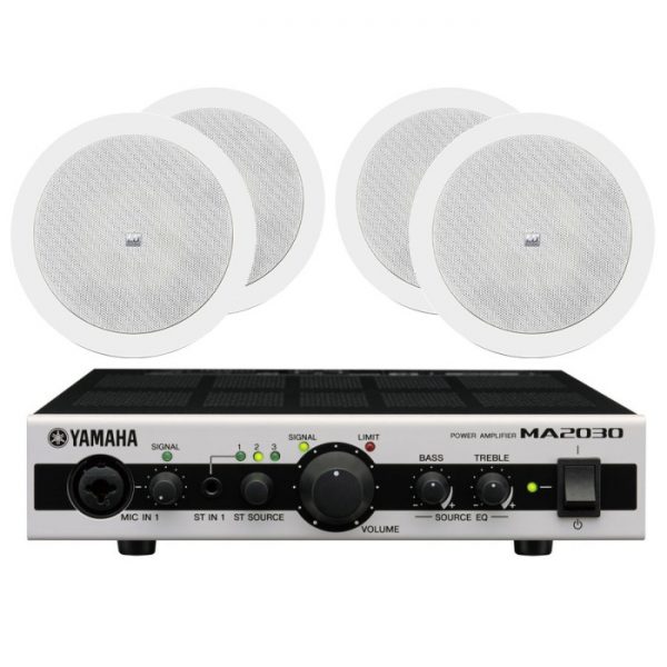 Komplet: Yamaha Compact MA2030 ojačevalnik + 4. kom. LD Systems Contractor CICS 52 100 V Instalacijski vgradni zvočnik