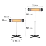 Blumfeldt Rising Sun infrardeč grelnik 850 / 1650 / 2500 W aluminij - Image 11