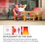 Blumfeldt Heat Guard Pro, Stoječi grelec, Pozlačeni cevi, 2 x 1500 W, IP55, Srebrna barva - Image 2