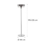 Blumfeldt Heat Guard Pro, Stoječi grelec, Pozlačeni cevi, 2 x 1500 W, IP55, Srebrna barva - Image 7