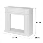 Klarstein Lausanne Frame, Kaminska konstrukcija, Okvir, MDF, Klasična zasnova, bela barva - Image 2