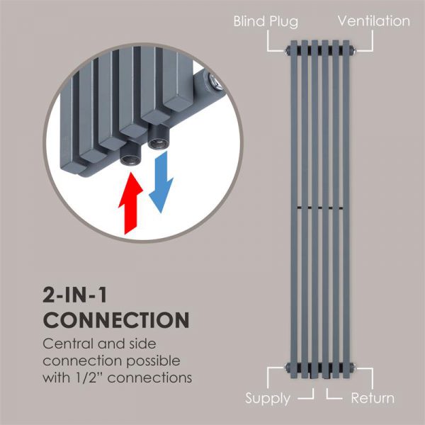 Besoa Delgado 120 x 25 radiator, Siva