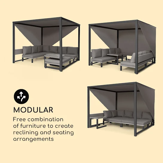 Blumfeldt Havanna Pavillon & Lounge-Set, 270x230x270cm, 4 dvojni sedeži, antracit siva - Image 3