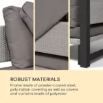 Blumfeldt Havanna Pavillon & Lounge-Set, 270x230x270cm, 4 dvojni sedeži, antracit siva - Image 5