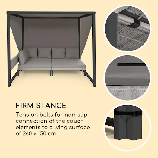 Blumfeldt Havanna Pavillon & Lounge-Set, 270x230x270cm, 4 dvojni sedeži, antracit siva - Image 8