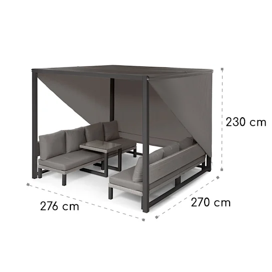 Blumfeldt Havanna Pavillon & Lounge-Set, 270x230x270cm, 4 dvojni sedeži, antracit siva - Image 9