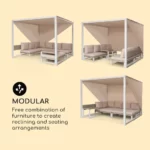Blumfeldt Havanna Pavillon & Lounge-Set, 270x230x270cm, 4 dvojni sedeži, bela - Image 3