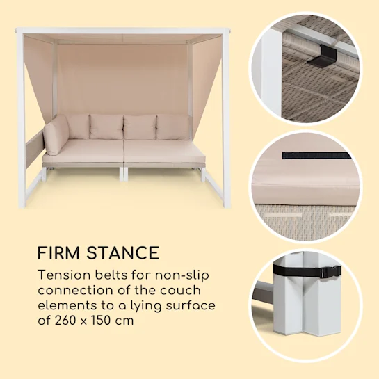 Blumfeldt Havanna Pavillon & Lounge-Set, 270x230x270cm, 4 dvojni sedeži, bela - Image 8