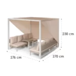 Blumfeldt Havanna Pavillon & Lounge-Set, 270x230x270cm, 4 dvojni sedeži, bela - Image 9