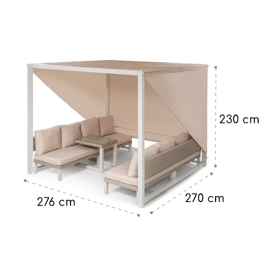 Blumfeldt Havanna Pavillon & Lounge-Set, 270x230x270cm, 4 dvojni sedeži, bela - Image 9