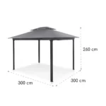 Blumfeldt Grandezza Cortina, vrtni paviljon, 3 × 3 m, 4 stranski deli, temno siva - Image 7