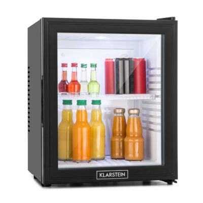 Klarstein MKS-13 minibar, 30 litrov, razred F, črn, steklen