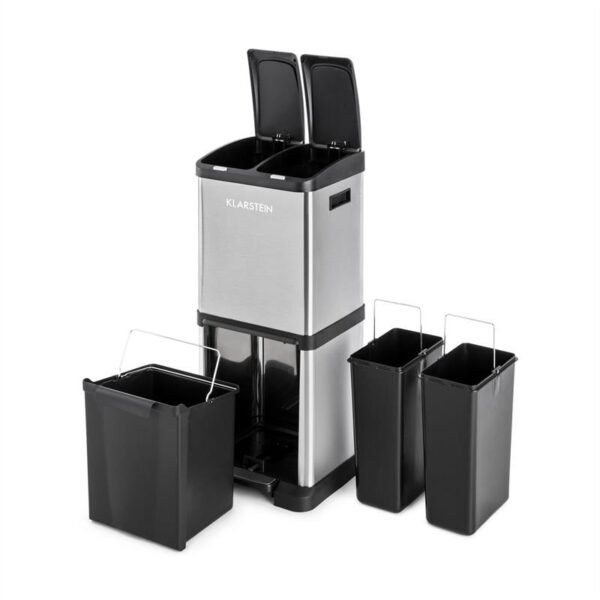 Klarstein ÖKOSYSTEM² KOŠ ZA LOČEVANJE ODPADKOV 30 L (1 X15 L, 2X7,5 L) PE, NERJAVEČE JEKLO - Image 5