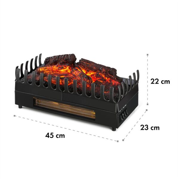 Klarstein Kamini FX električen kamin, kaminski vložek, 1000/2000W 2W LED, črna barva, Črna - Image 4