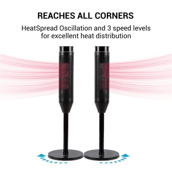 OneConcept Heat Spire stolpčni grelnik, Črna - Image 4