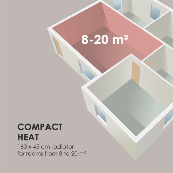 Besoa Delgado 160 x 45 radiator, Siva - Image 2