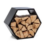 Blumfeldt Hexawood Black stojalo za polena, Črna