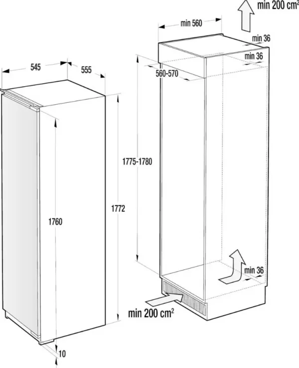 Gorenje RBI5182A1 vgradni hladilnik - Image 2