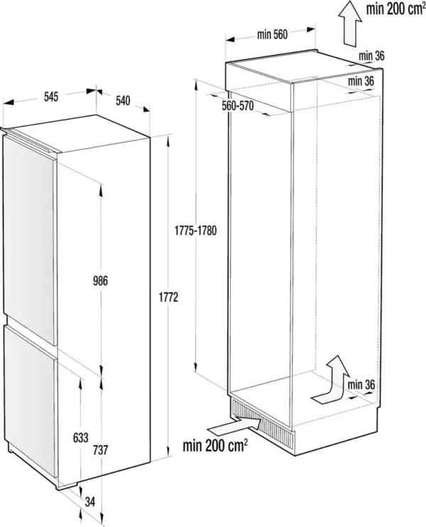 Gorenje RKI4182E1 vgradni kombinirani hladilnik - Image 4