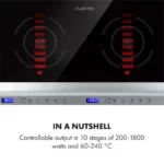 Klarstein Cucinata, indukcijska kuhalna plošča, 3100 W, 10 ravni moči, 200 - 1300 W - Image 3