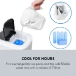 Klarstein Polar Tower Smart, ventilator, hladilnik zraka, 7 L, 85 W, daljinski upravljalnik, 5 x hladilni boks - Image 4
