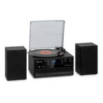 Auna Oakland DAB Plus retro stereo sistem, Črna