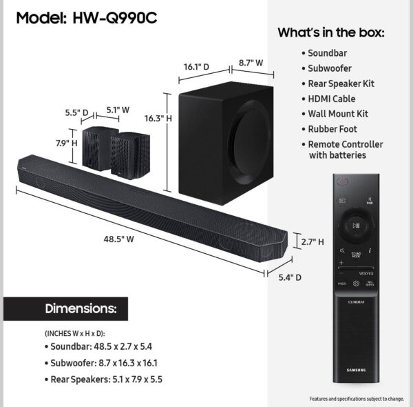 Samsung HW-Q990C Soundbar 11.1.4-kanalni sistem (2023) - Image 3