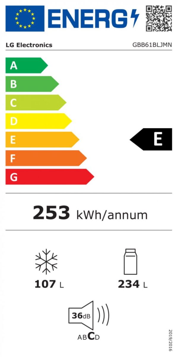 LG GBB61BLJMN prostostoječi hladilnik z zamrzovalnikom spodaj - črn - Image 5