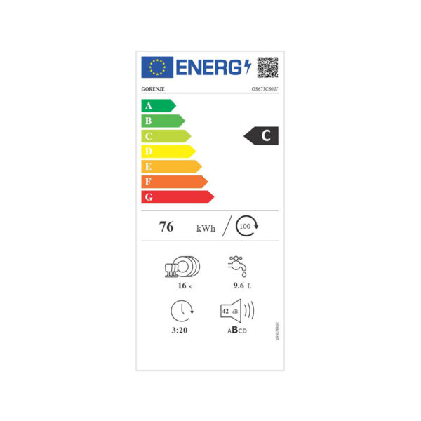 Gorenje GS673C60W prostostoječi pomivalni stroj - Image 5