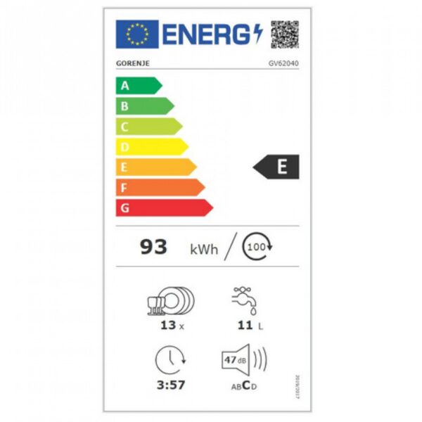 Gorenje GV62040 popolnoma vgradni pomivalni stroj - Image 3