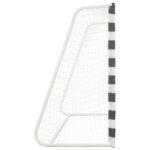 Nogometni gol 300x160x90 cm kovinski črn in bel - Image 3