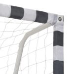 Nogometni gol 300x160x90 cm kovinski črn in bel - Image 4