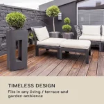 Blumfeldt Airflor, korito za rože, 45 x 100 x 27 cm, steklolaminat, za zunanje/notranje prostore, temno siva barva - Image 5