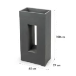 Blumfeldt Airflor, korito za rože, 45 x 100 x 27 cm, steklolaminat, za zunanje/notranje prostore, temno siva barva - Image 9