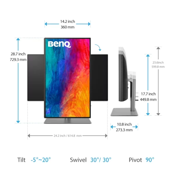 BenQ DesignVue PD2725U 4K UHD P3 Thunderbolt 3 Display HDR 400 - Image 4