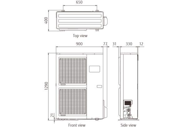 Fujitsu HIGH POWER WOYK160LCTA + WSYK160DG9 split toplotna črpalka (16kW, trofazna) - Image 5