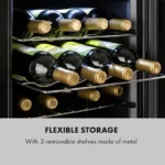 Klarstein Shiraz, vinska omara, 42 l, nadzorna plošča na dotik, 131 W, 5 - 18 °C, črna - Image 7