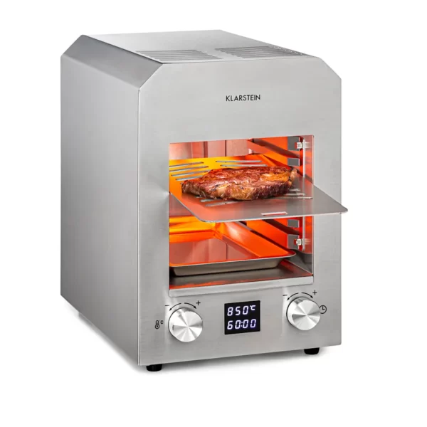Klarstein Hannibal, visokotemperaturni žar, za notranjo uporabo, 2200 W, 850 °C, nerjaveče jeklo, srebrn