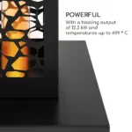 blumfeldt Heat Hunter, terasni grelnik na pelete, 12,2 kW, prenosen, kaljeno jeklo, črna - Image 3