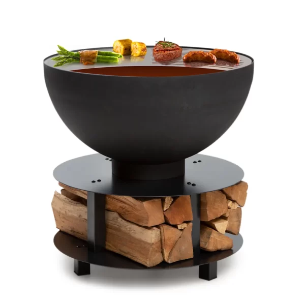 Blumfeldt Savage 2.0, okroglo ognjišče z žarom, Ø: 60 cm, stabilni podstavek, prostor za drva