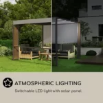 Blumfeldt Valence, paviljon, 3 x 3 m, UV50+, vodoodbojna površina, solarna LED-osvetlitev, solarna plošča - Image 4