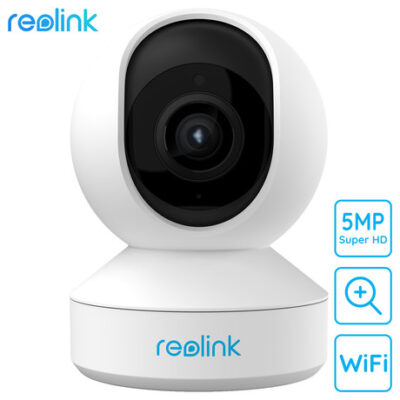 Kamera Reolink E1 ZOOM, brezžična WiFi, 5MP Super HD, 3x Zoom povečava, nočno snemanje, senzor gibanja, aplikacija, dvosmerna komunikacija, vrtljiva 355°/50°, bela